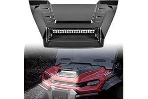 SAUTVS Sport Hood Scoop with LED Spotlight for Honda Pioneer 1000 3p 5p 6p 2016-2025, Front Hood Cover with LED Auxiliary Light Kit Accessories, Easy Installation