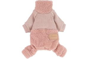 Fitwarm Turtleneck Knitted Dog Clothes Winter Outfits Pet Jumpsuits Cat Sweaters Pink Small