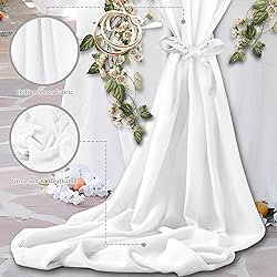 Horbaunal White Chiffon Fabric by The Yard, 1 Yard