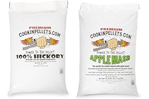 CookinPellets Premium Hickory Grill Smoker Smoking Wood Pellets, 40 Pound Bag Bundle with CookinPellets Apple Mash Hard Maple Smoker Smoking Wood Pellets, 40 Pound Bag