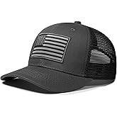 AURR American Flag Trucker Hat, Patriotic Baseball Cap for Men & Women, Breathable Mesh Adjustable Snapback, USA Flag Patch