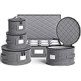 China Storage Containers Hard Shell Box for Moving Dishes, Plate, Saucers, Dinnerware, Mugs, Wine and Glasses Quilted Organizer Dividers for Packing Fine China Storage Containers 5Piece Grey