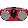 PROSCAN ELITE Portable Cd Player with Am/FM Radio Boombox (Red)