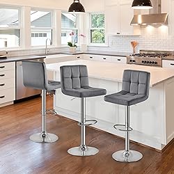 Yaheetech Bar Stools Set of 2, Adjustable Velvet