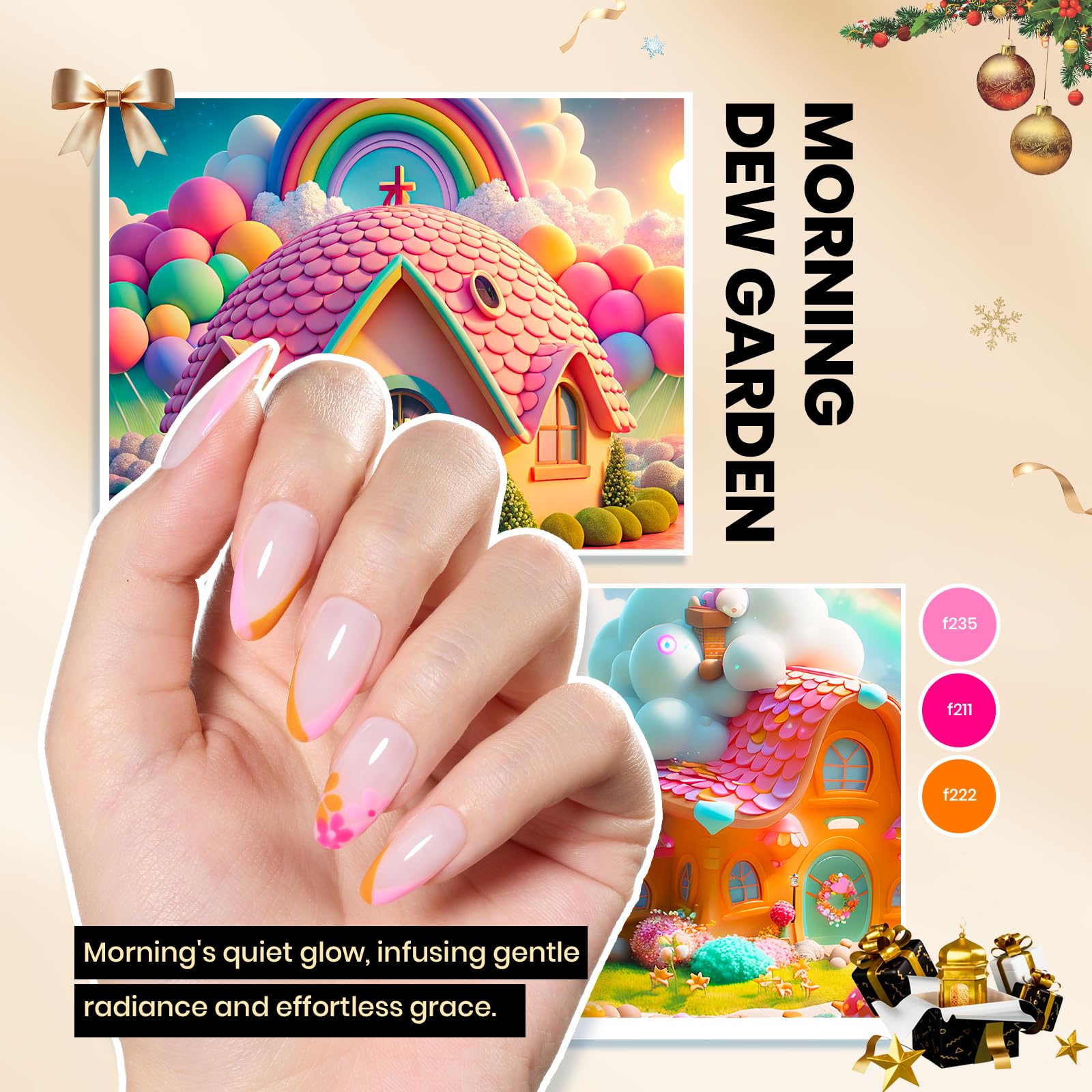 Beetles Gel Nail Polish Kit with U V Light - 80Pcs Color Enchantment 55 Colors Gel Polish Starter Kit with Base Top Coat DIY Nails Supply Stickers Manicure Tools Christmas Gift for Women Teens Girls