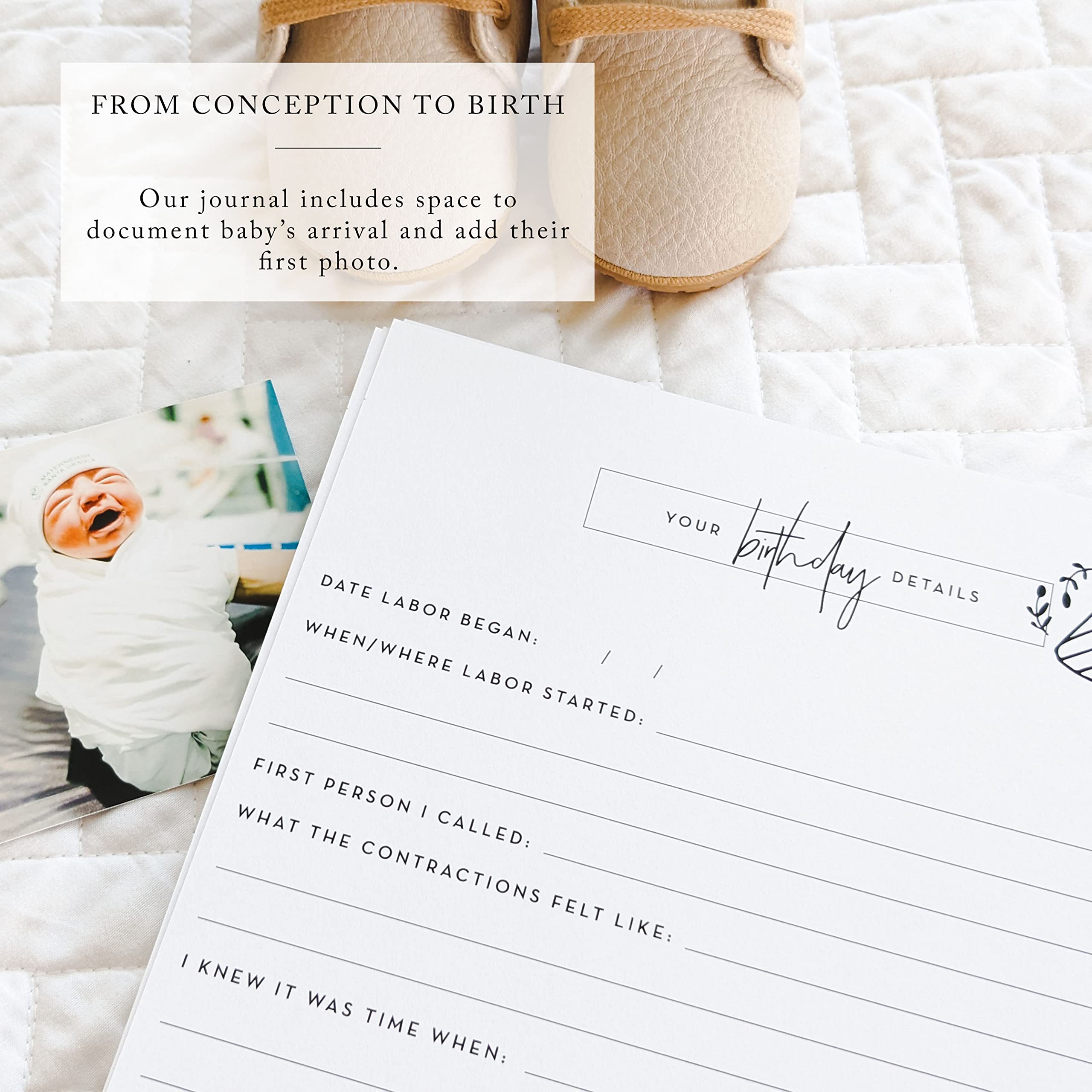 Pregnancy Journal: Welcoming Our Little One, A simple black and white keepsake journal to document important pregnancy milestones + add photos