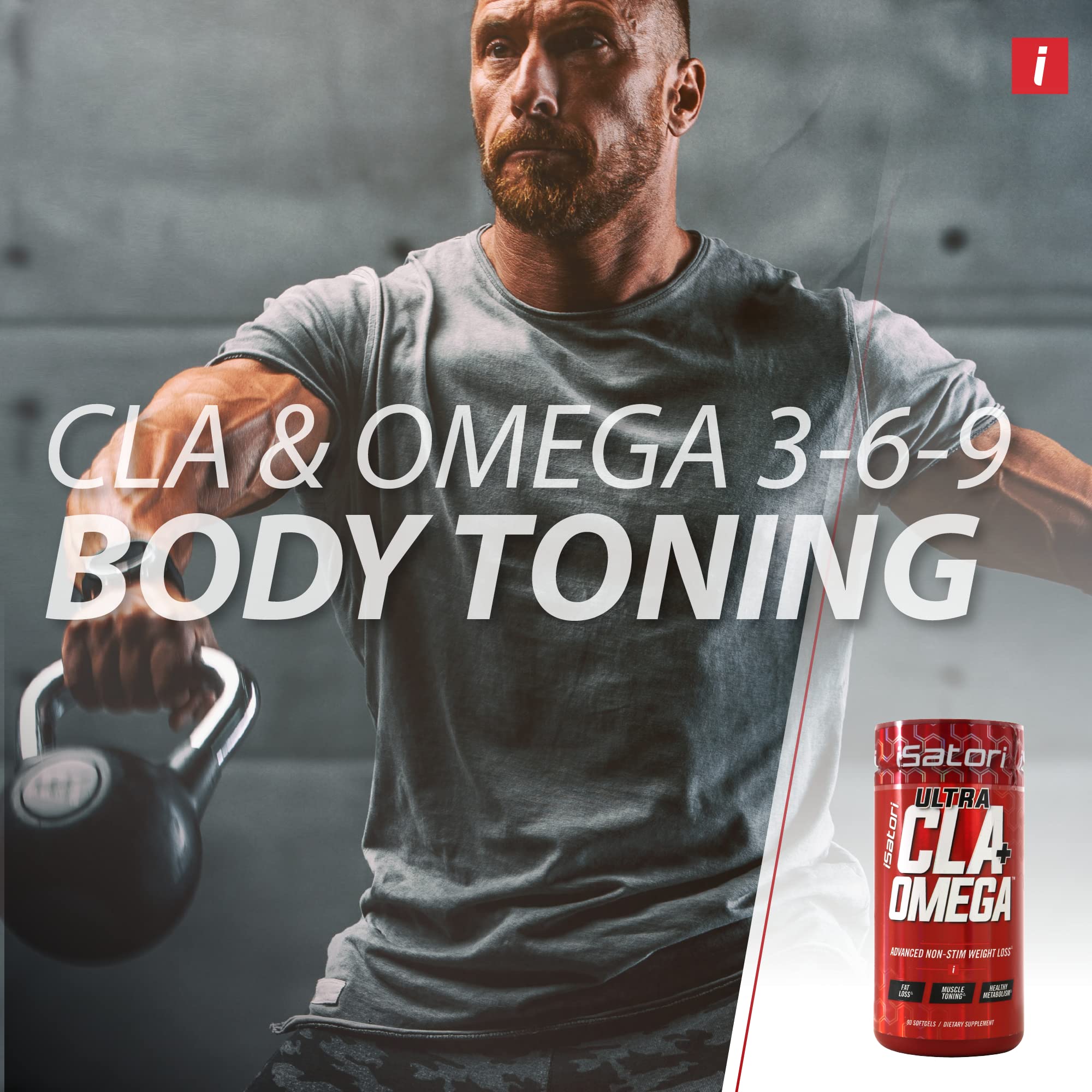 iSatori Ultra CLA Omega 3 6 9, Natural Weight Loss Fat Burner, Muscle Toner with Conjugated Linoleic Acid, Omega 3 Fish Oil & Safflower, Stimulant-Free, 90 Softgels