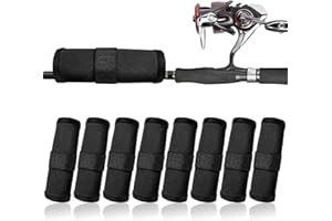 8Pcs 6" Fishing Lure Wraps with Velcro - Rod Armour Hook Covers for Safe Bait Storage & Protection Easy Bait Visibility and E