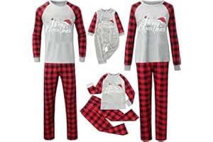 Family Christmas Pajamas Set Family Couple Matching Xmas Jammies Holiday Long Sleeve Pajama Pjs Sets Sleepwear