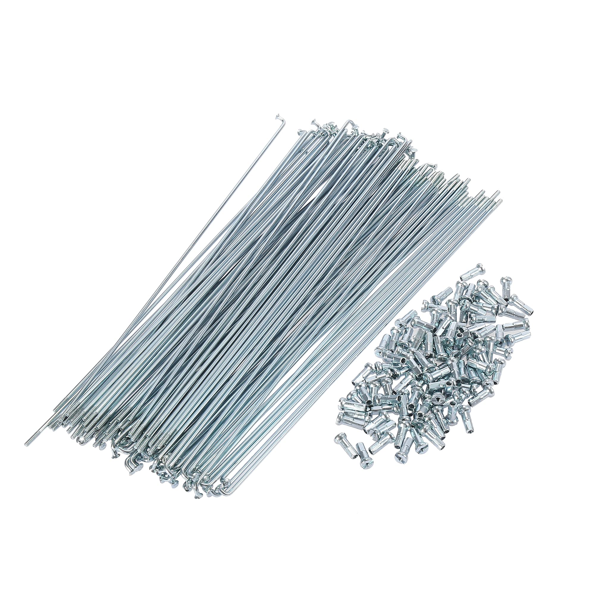 X AUTOHAUX 95pcs 14G J Bend 220mm x 2mm Bike Bicycle Spokes with Nipples Steel