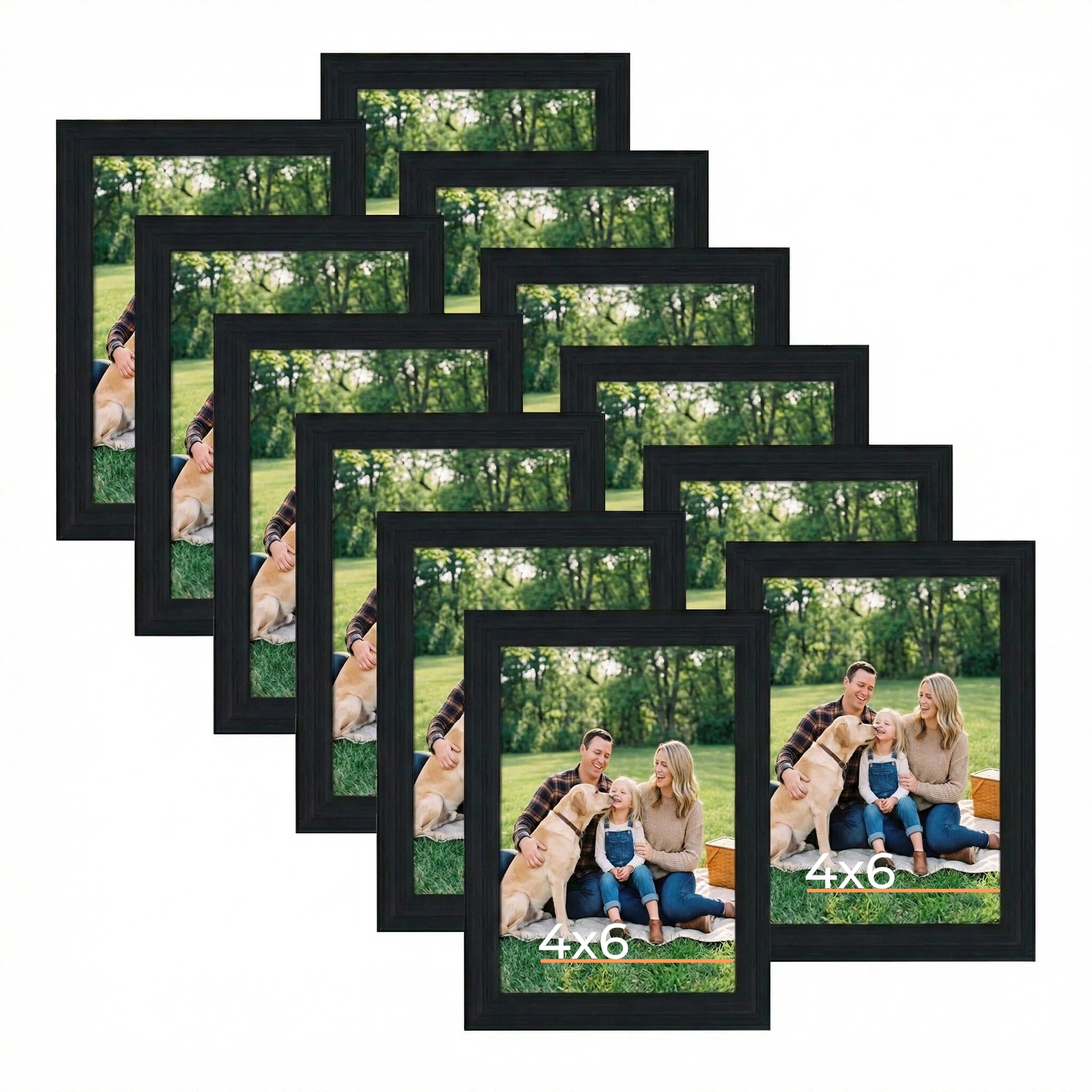 Giftgarden 4x6 Photo Frames Black Picture Frame for Wall or Tabletop, Set of 12