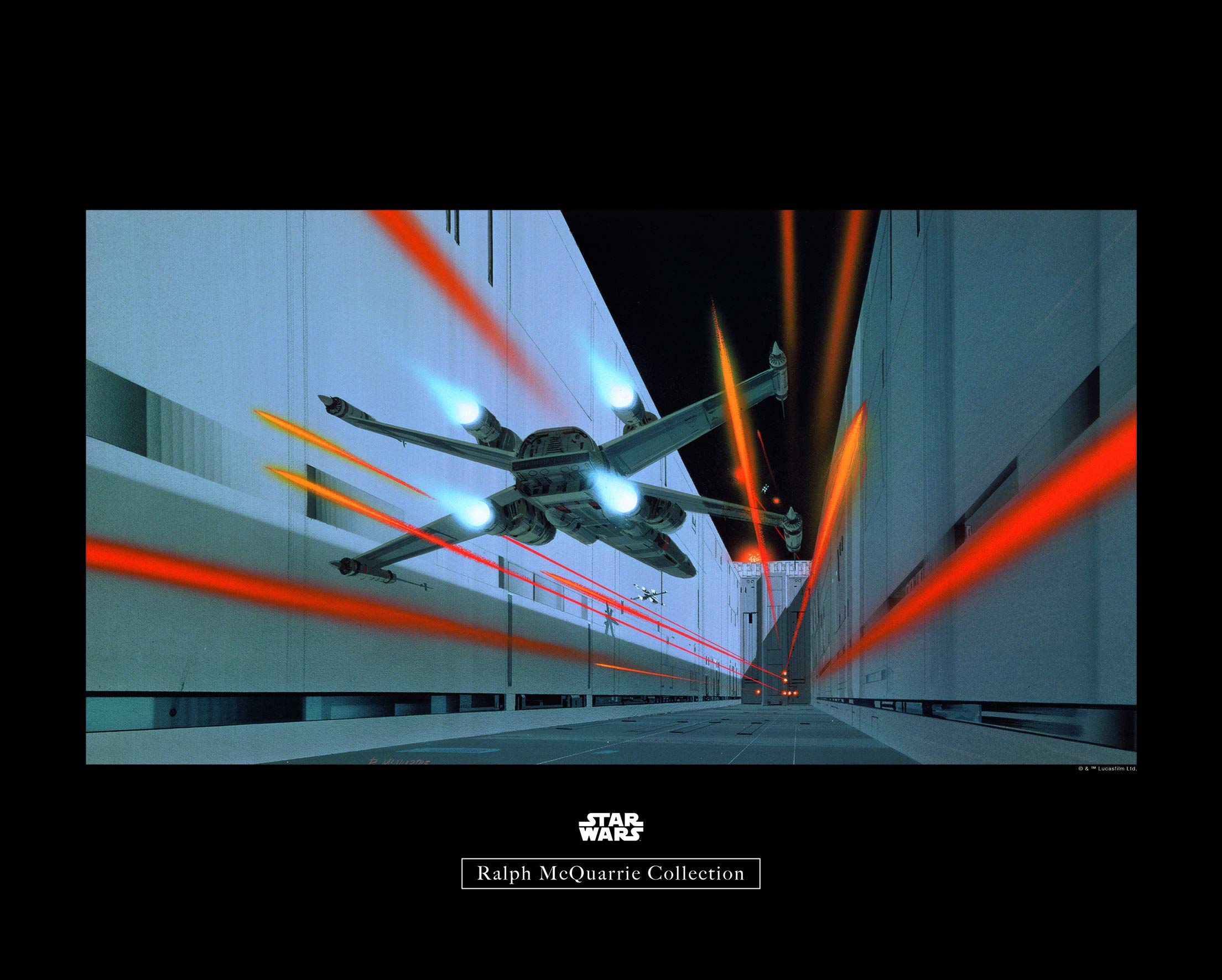 Komar Wall Picture | Star Wars Classic RMQ Death Star Trench | Children's Room Decoration Art Print | No Frame | WB134-50x40 | Size: 50 x 40 cm (Width x Height)