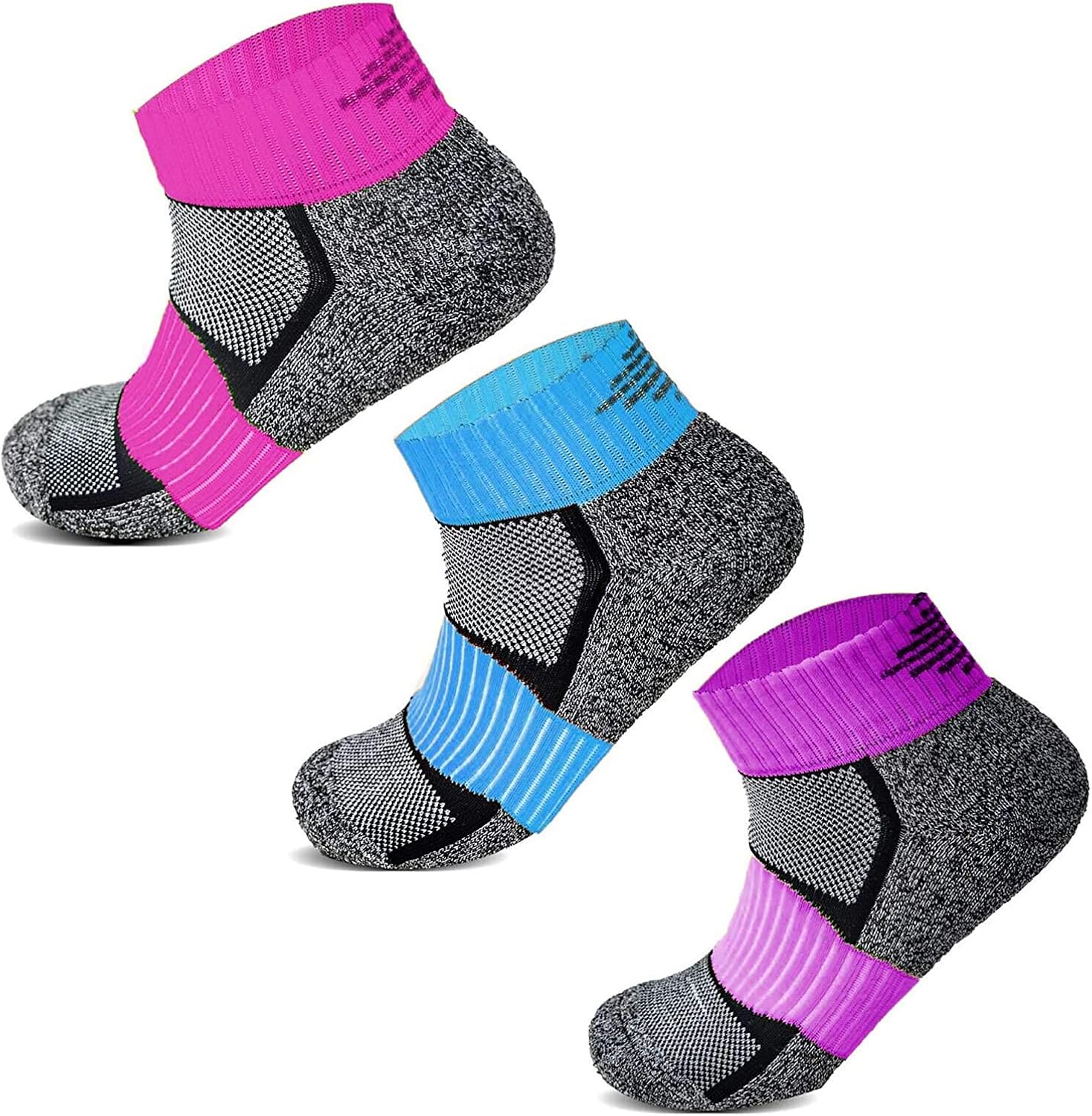 Socksology® Womens Ankle Athletic Running Socks Low Cut Sports Heel Tab
