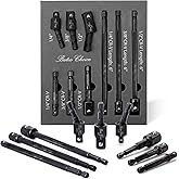 Bates- Impact Socket Adapter Set, 9 pcs, Rotatable Socket Adapter, 1/2" 1/4" 3/8" 1/4" Hex Shank Impact