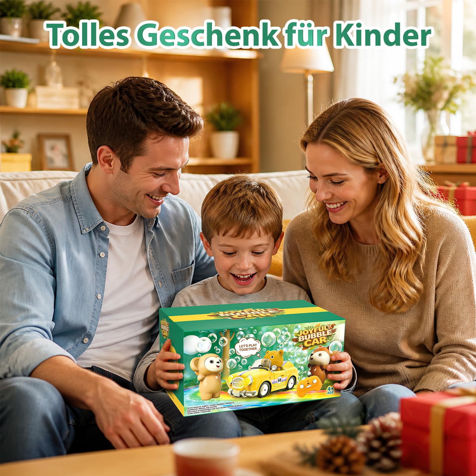 AZDYJL Ferngesteuertes Auto ab 4+ Jahre Kinder, RC Seifenblasenpistole Auto 7