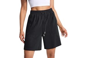 Auriviz Women's Cotton Sweat Shorts Casual Summer Short Loose Drawstring Lounge Running Athletic Shorts with Pockets