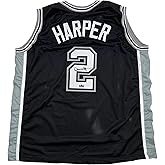 Facsimile Autographed Dylan Harper San Antonio Black Reprint Laser Auto Basketball Jersey Size Men's XL