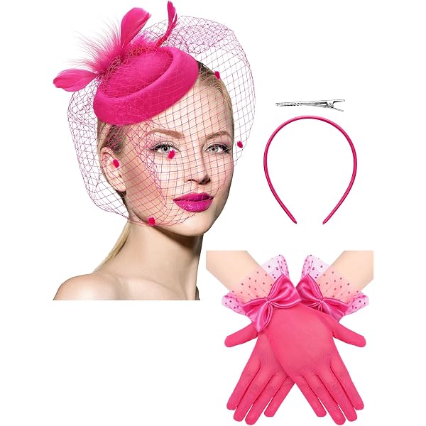 7397 Women\'s Fascinators Veil And Retro Charming Mesh Hat With Lace Cenbee Women main image 3