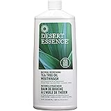 Desert Essence Tea Tree Oil Mouthwash - 16 Fl Oz - Pack of 2 - Natural Refreshing - Spearmint Flavor - Helps Reduce Plaque Bu