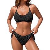 Blooming Jelly Womens Two Piece Bikini Sets Sparkly Swimsuit 2026 | Mid Rise, Cheeky, Curvy, String, Sexy