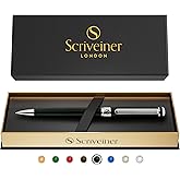 Scriveiner BlackGreen Ballpoint Pen - Black Green Luxury Pen, Chrome Finish, Schmidt Black Refill, Best Ball Pen Gift Set for Men & Women, Professional Executive Office, Nice Designer Pen