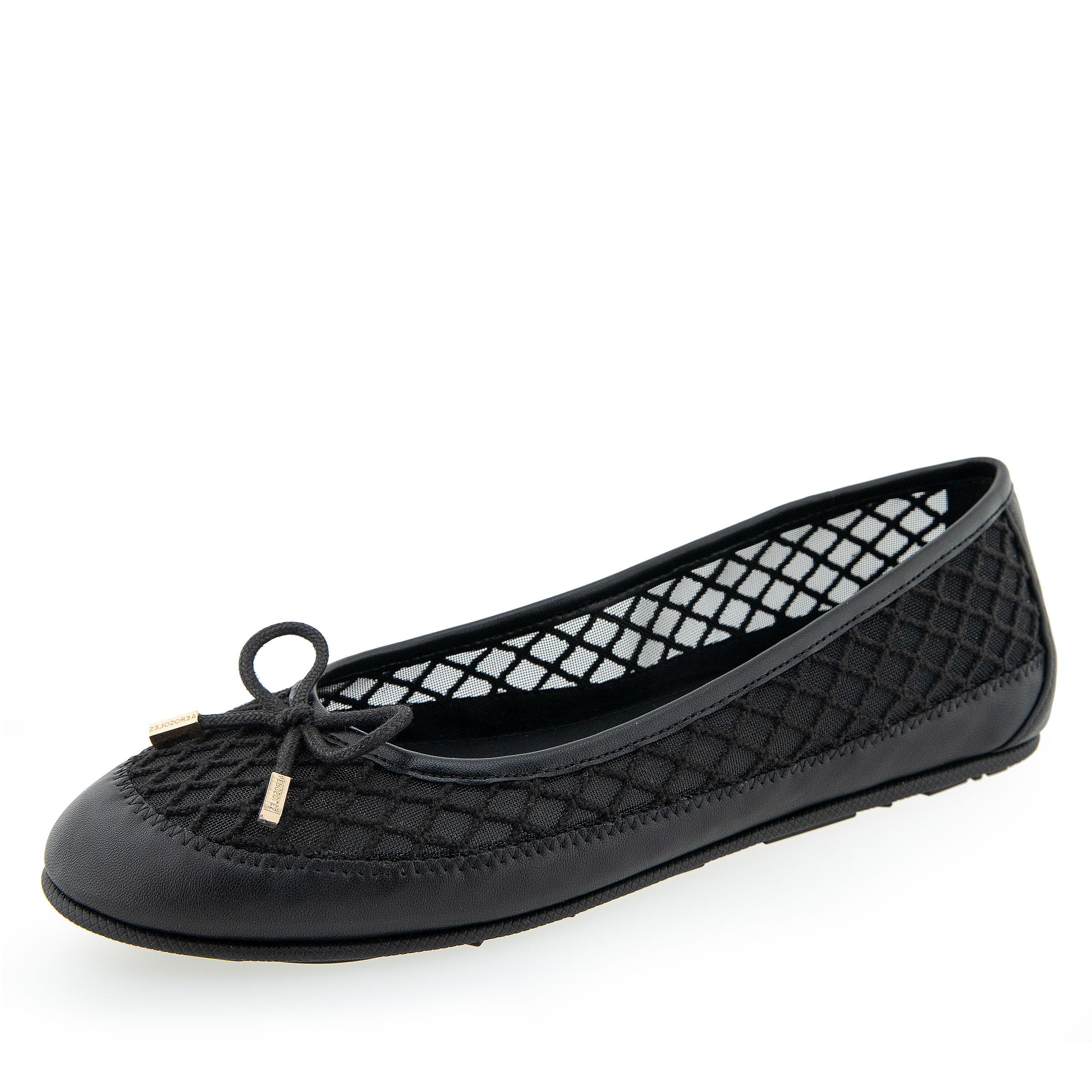 Aerosoles Women’s Palma Ballet Flat, Black Mesh, 5