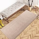 PURRUGS Dirt Trapping Door Mat 24" x 59", Non-Slip/Skid Machine Washable Entryway Rug, Dog Doormat, Super Absorbent Welcome Mat for Muddy Wet Shoes and Paws, Beige