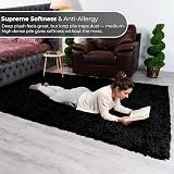 BPIL Living Room Rug 60x110 cm 5cm Thick Shaggy Black view 6