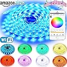 Rxment RGB LED Strip Lights with Remote - 5M 16.4 Ft 5050 RGB 150LEDs Full Kit, Blue LED Light Strip, LED Night Light, LED Rope Lights, LED Tape Light, Alexa Accessories, LED light strips, LED lights