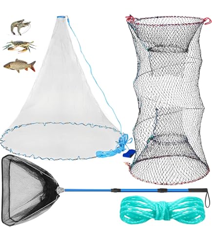 Cast Net, 6ft/8ft Fishing Cast Net for Bait Trap Fish, 3/8 inch Mesh for Freshwater and Saltwater Bait Fish, Easy Throw Premium Cast Nets for Fishing : Sports & Outdoors
