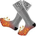 SNOW DEER Upgraded Rechargeable Electric Heated Socks,7.4V 2200mAh Battery Powered Cold Weather Heat Socks for Men Women,Outdoor Riding Camping Hiking Motorcycle Skiing Warm Winter Socks