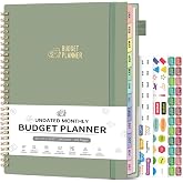 Monthly Budget Planner with Expense Tracker Notebook, B5 (7.3" x 10.15") | Undated Financial Planner with PVC Colorful Tabs for Income, Bill, Debt, Savings, Manages Your Money Effectively, Light Green
