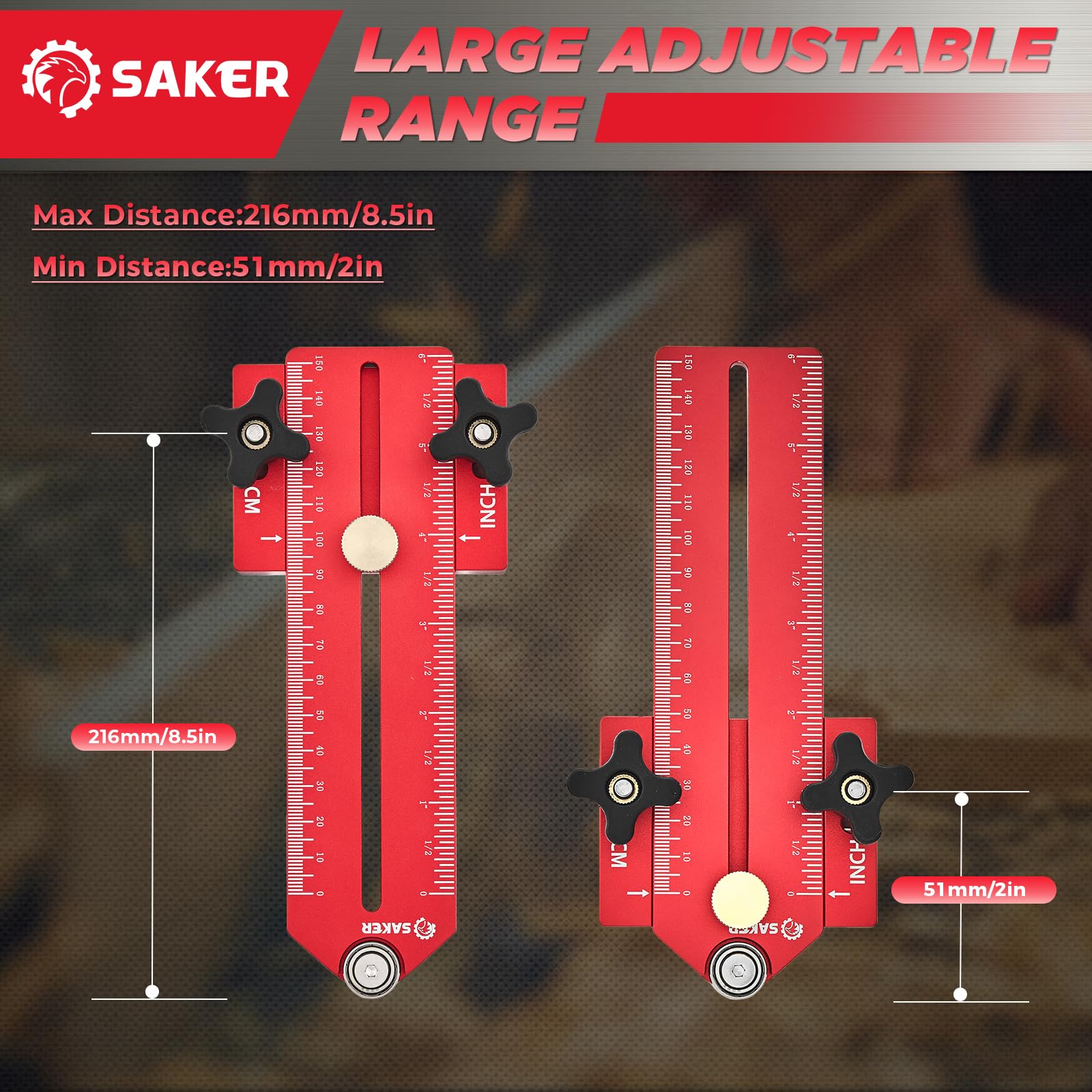 Saker Thin Rip Jig Table Saw Jig Guide, Making Repetitive Narrow Strip Cuts, Fit for 3/4