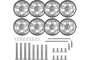 Zoofen 8 Pcs Luggage Replacement Wheels 50 x 12mm Double Luggage Wheels Rubber Suitcase Caster Replacement(Silver)
