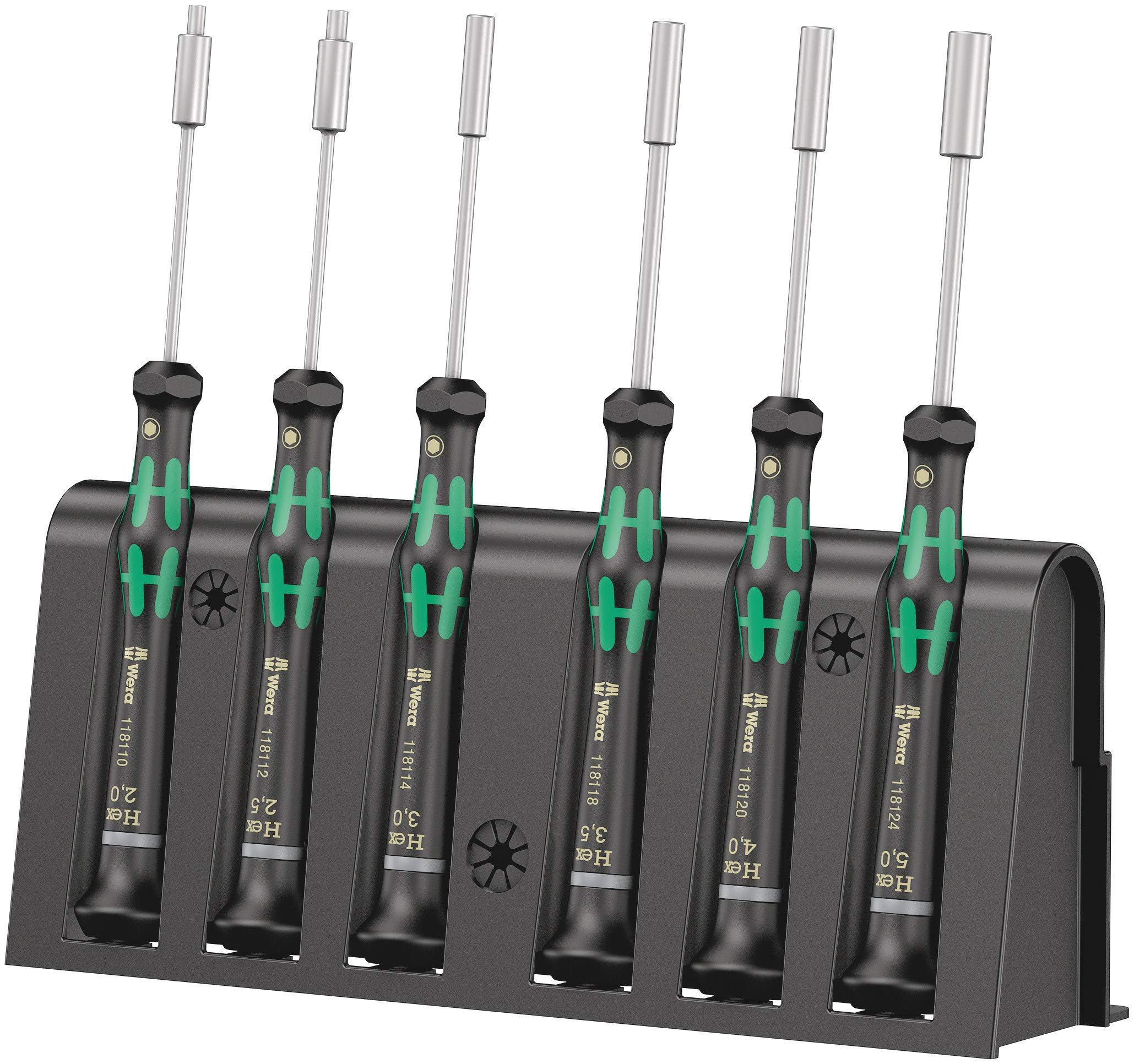 Wera 2069/6 Kraftform Micro Screwdriver Set, for electronic applications, Hex-Plus, 6 Piece, 05118158001