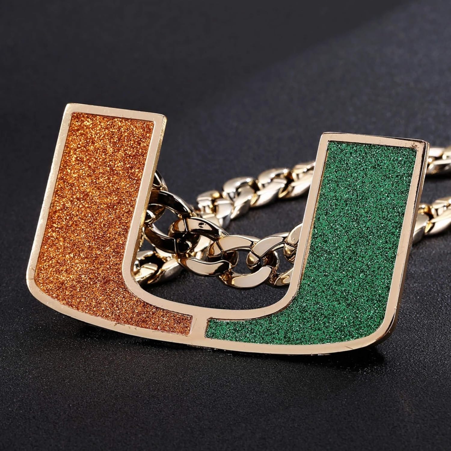 Miami Hurricanes Turnover Chain - Limited Edition 18K Gold Plated Necklace - Sports Jewelry Gift for Men & Women – Ideal for Fans & Supporters: Clothing