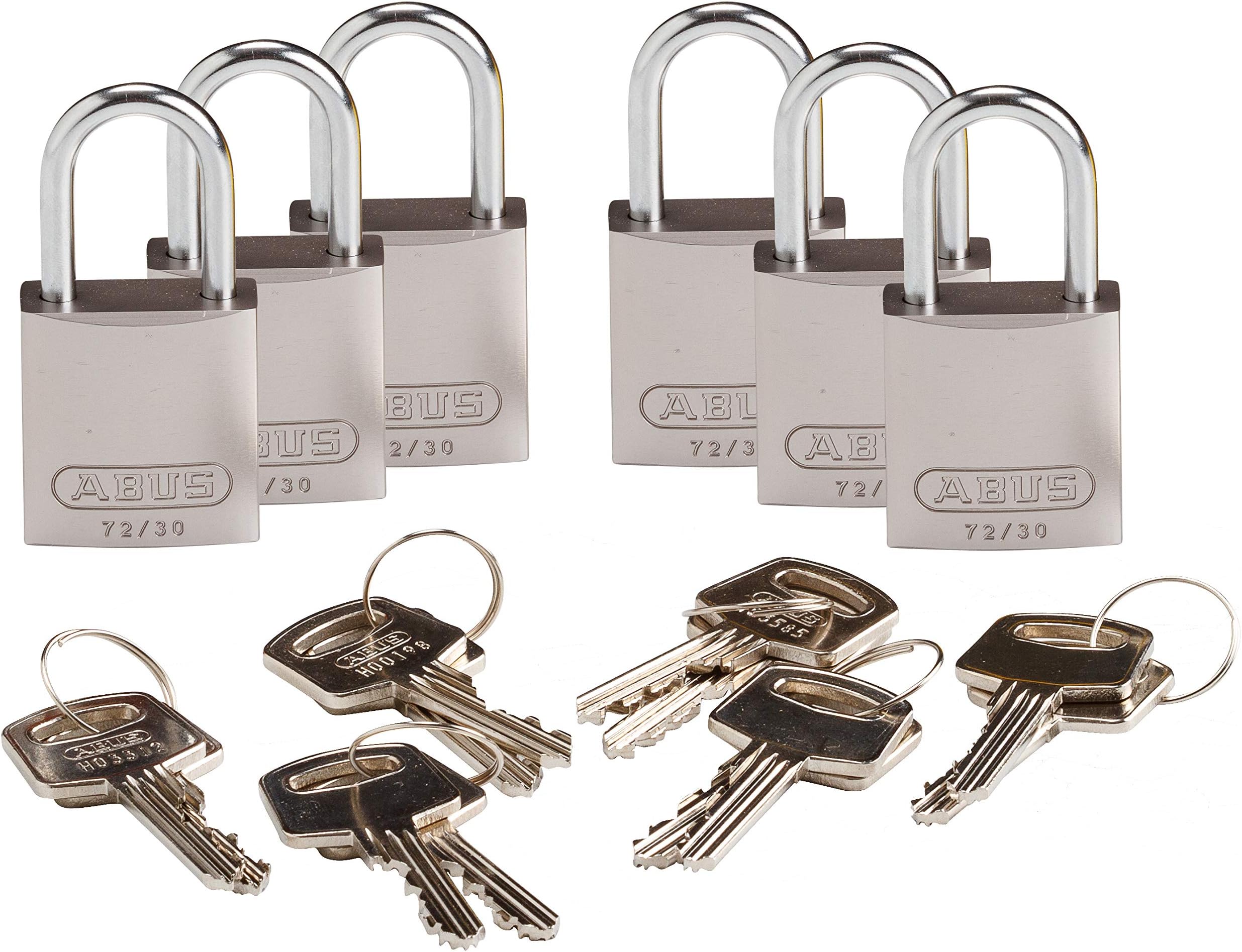 Brady 133269 Keyed Padlock, Different Key, Aluminum (Pack of 6)