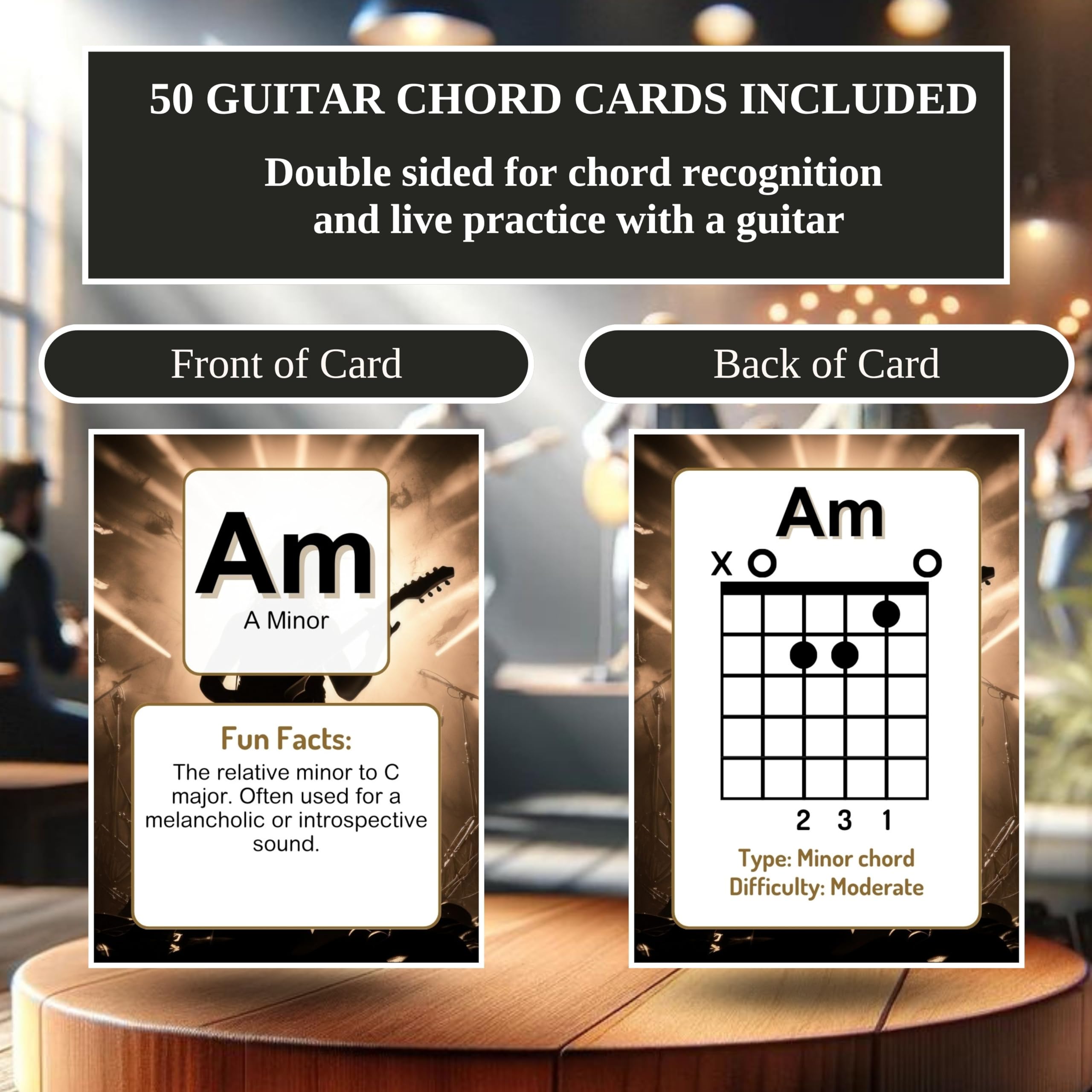 New! 50 Guitar Chord Flash Cards For Beginners &amp; Amateurs | Master ...