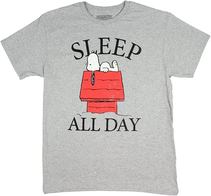 Peanuts Snoopy Sleep All Day Licensed Graphic TShirt (5XLarge