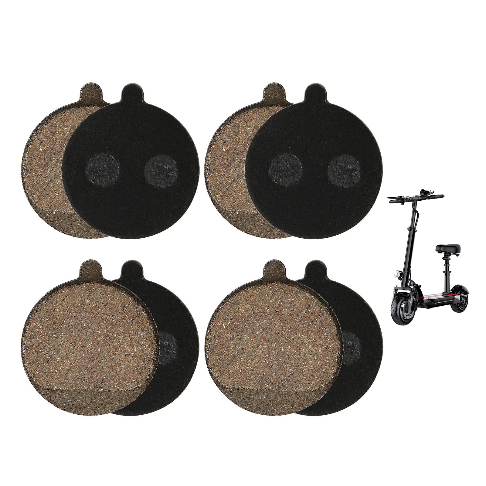 4 Pairs Electric Scooter Brake Pads for Kugoo M4/M4 Pro, Disc Rear Semi Metal Brake Pads Scooter Accessories, Resin Brake Pads Replacement, Brake Pad Compatible with Electric Scooter