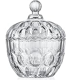 kanpura 22 oz Large Candy Dish Glass Candy Jar with Lid Decorative Covered Glass Jar for Buffet, Snacks, Coffee Beans(Clear)
