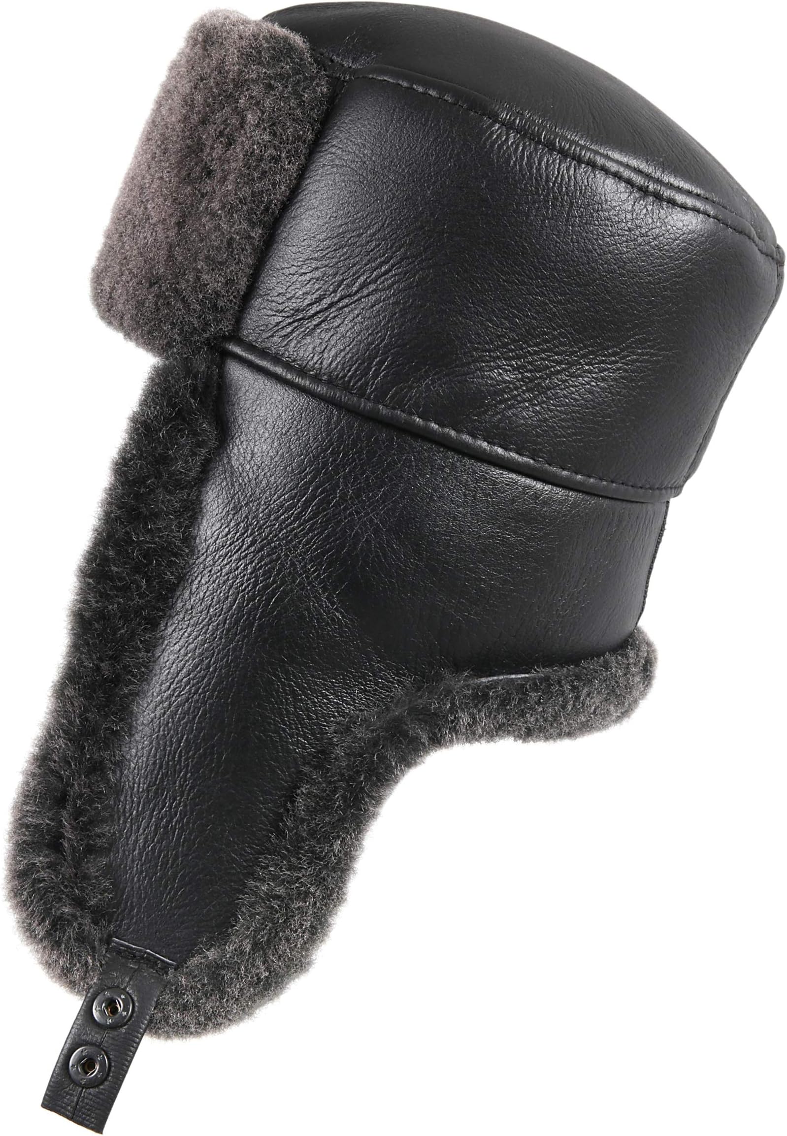 Unisex Shearling Sheepskin Trooper Russian Ushanka Winter Fur Hat