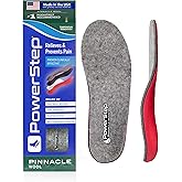 PowerStep Pinnacle Wool Orthotic Insoles, Arch Support, Temperature Control Insoles, Plantar Fasciitis Pain Relief, Mild Pronation for Men and Women, Unisex, Made in The USA