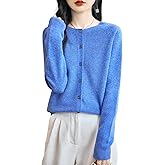 Chanyarn Women's Crewneck 100% Merino Wool Sweater 2025 Spring Fall Solid Long Sleeve Seamless Knitted Cardigan Sweater