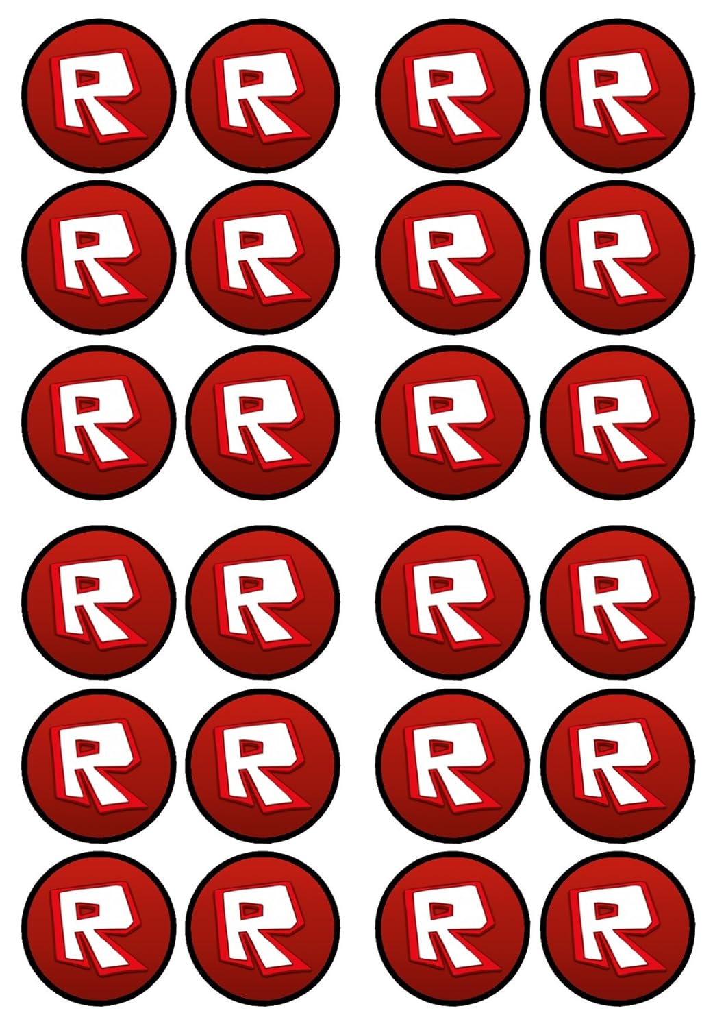 24 Roblox Logo Edible Premium Thickness Sweetened Vanilla - 