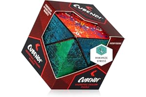 CUBENDI Geometric Origami Puzzle - Infinity Fidget Cube for Adults, Kids & Teens – Mesmerizing & Magnetic Shape Shifting Box w/48 Rare Earth Magnets - by Fun in Motion Toys (Twist)