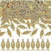 PH PandaHall Jesus Fish Charms Alloy Christian Fish Jesus Pendants Tibetan Message Charms Beads for DIY Easter Bracelets Necklaces Earrings Jewelry Making