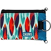 Chums Surfshorts Wallet - Lightweight Slim Wallet with RFID Blocking Card & Clear ID Window - Zippered, Water Resistant w/Key Ring (Surf)