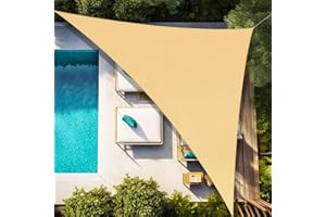 Artpuch 15'X15'X21' Sun Shade Sail Curved Commercial Outdoor Shade Cover Sand Triangle Heavy Duty Permeable 185GSM Backyard Shade Cloth for Patio Garden Sandbox (We Make Custom Size)