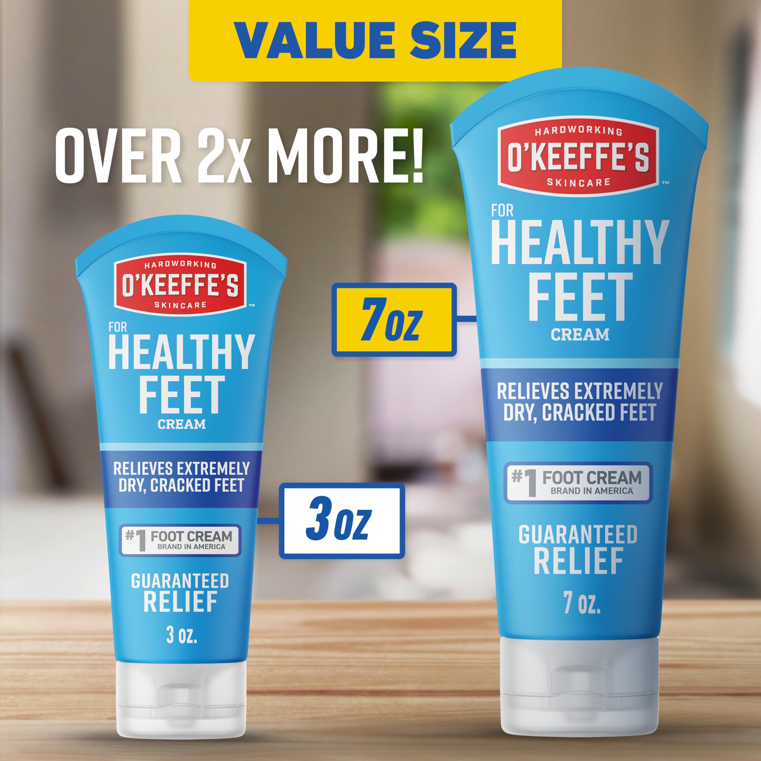 O'Keeffe's for Healthy Feet Foot Cream - 7 oz Tube (1 Pack) - Guaranteed Relief for Extremely Cracked, Dry Feet, Repairing Skincare, Instantly Boosts and Retains Moisture Levels